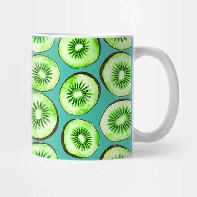 Kiwi slices on turquoise by katerinamk